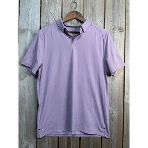 Rhone Commuter Polo Mens Large Lavender Purple Italian Fabric Short Sleeve